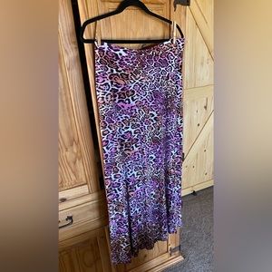 Azules pink animal print stretchy maxi skirt, size XL
